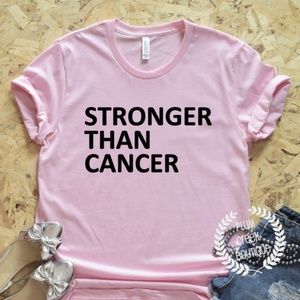 Breast Cancer TShirt Stronger Than Cancer - Pink